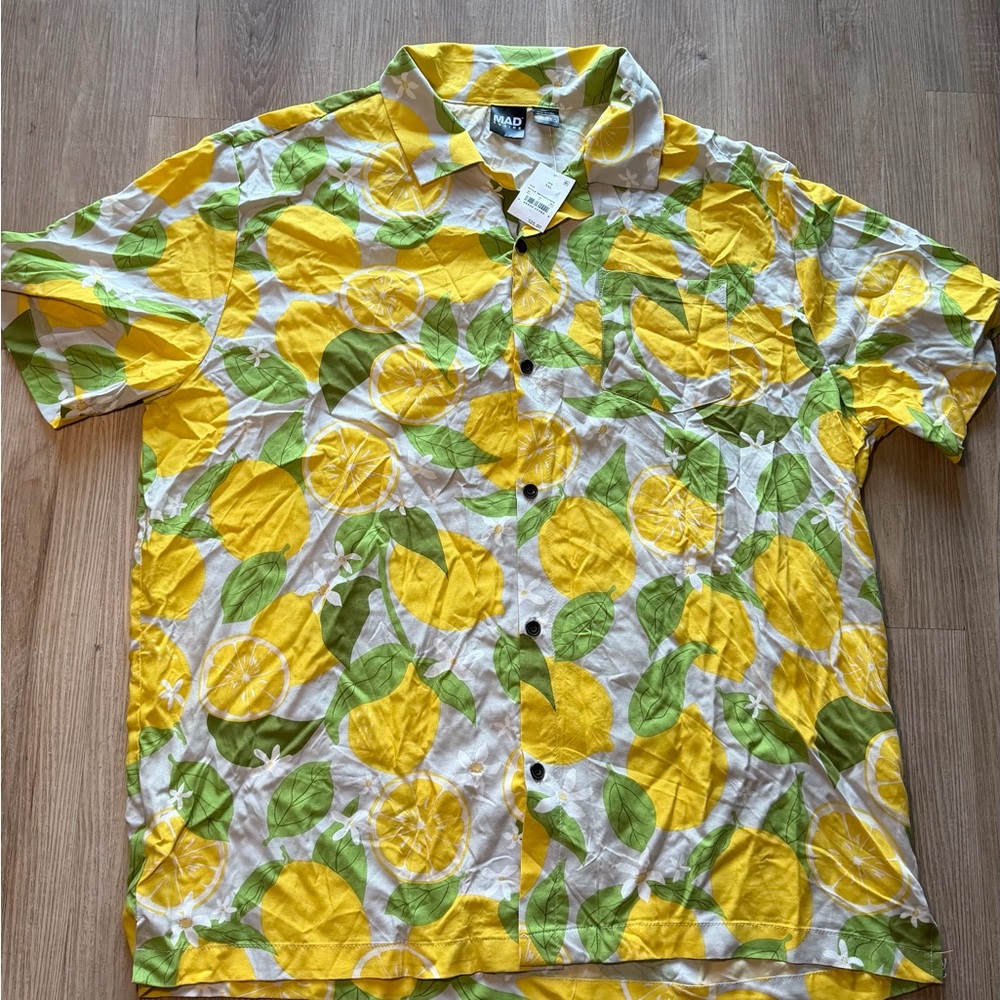 Mexx Men’s Yellow‎ & Green Lemon Print Short-Sleeve Shirt